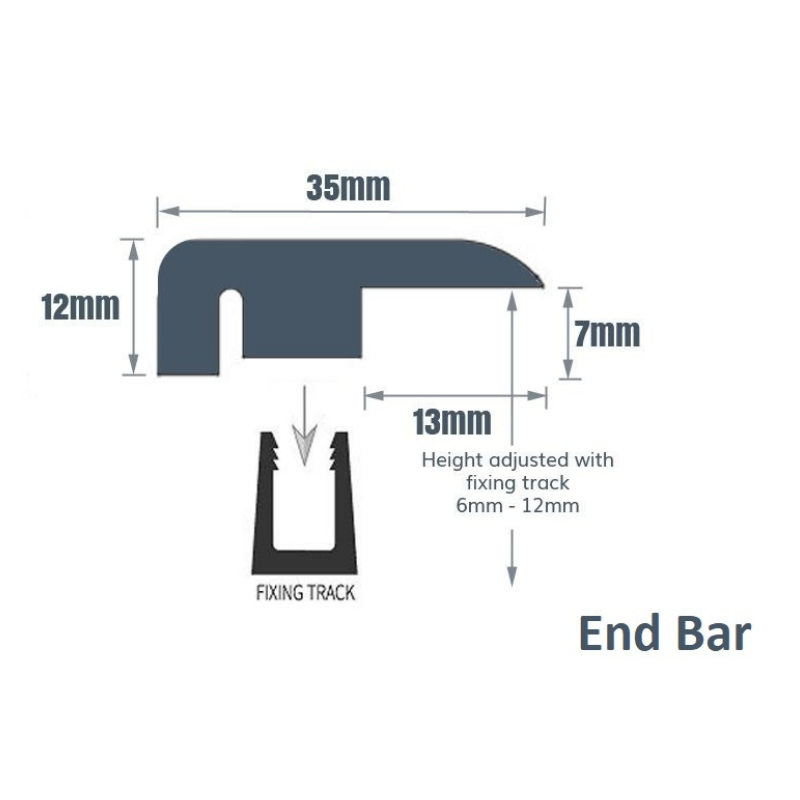 Laminate Door Bar End Profile Measurements Image