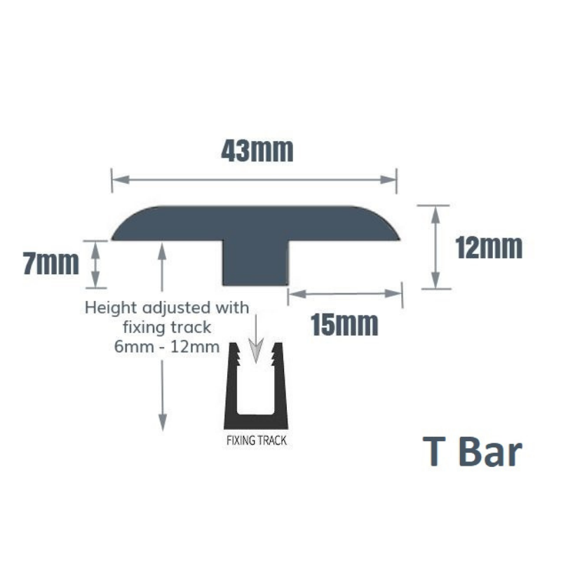 T Bar Profile Laminate Door Bar Measurements
