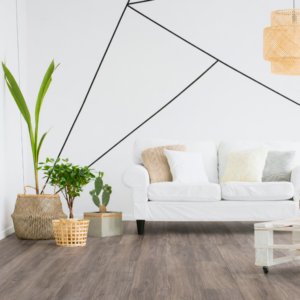living room image with modern chestnut flooring