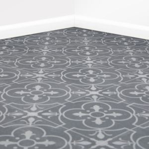 Grey Chic Retro Tile Lino Flooring