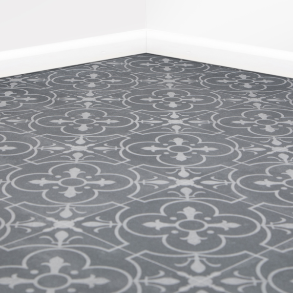 Grey Chic Retro Tile Lino Flooring