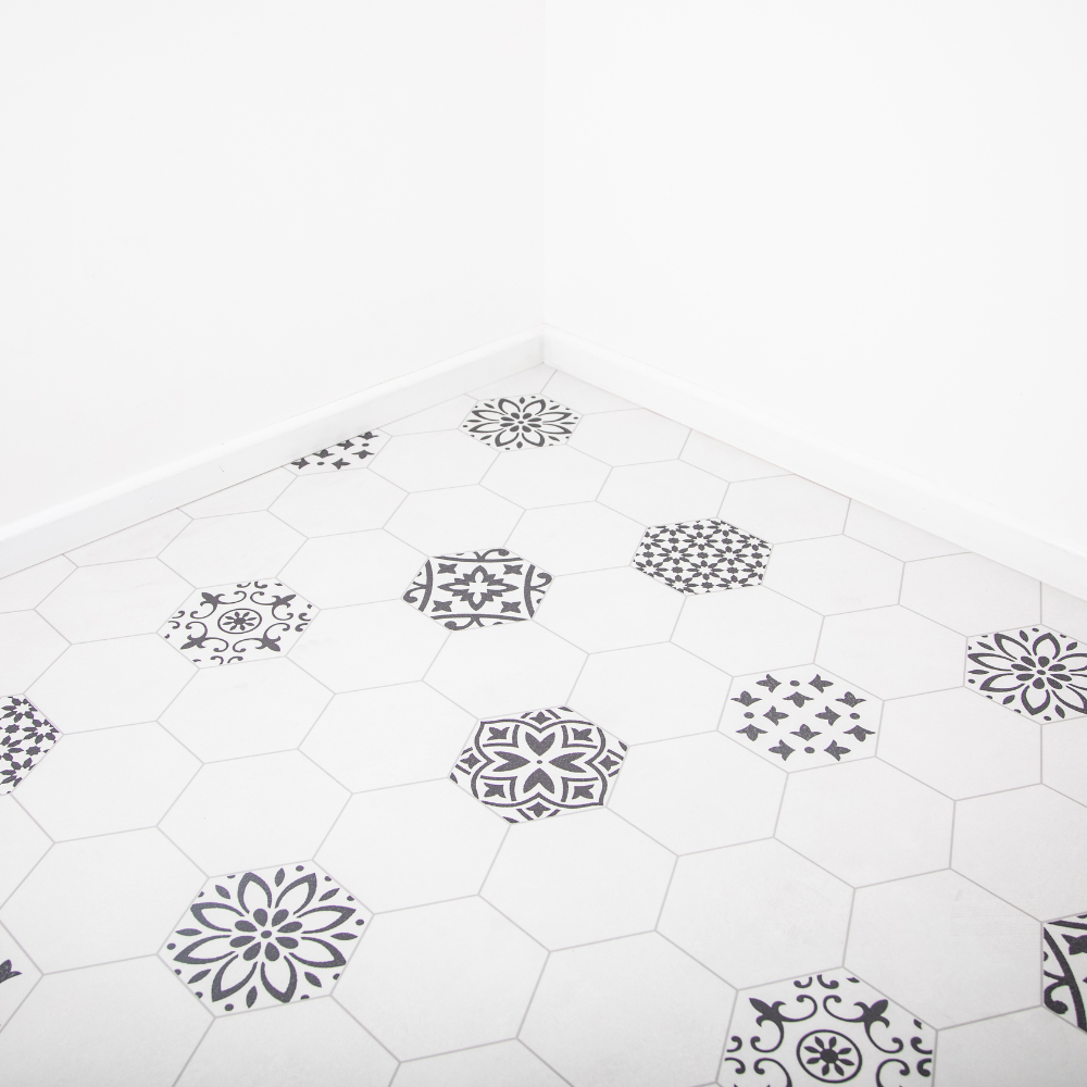 White Chic Retro Tile Vinyl