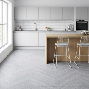 White Parquet Vinyl Flooring