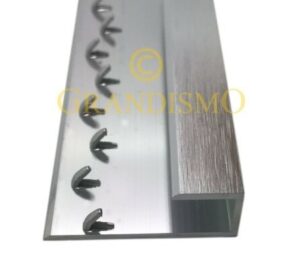 Brushed Silver Square Edge Door Bar