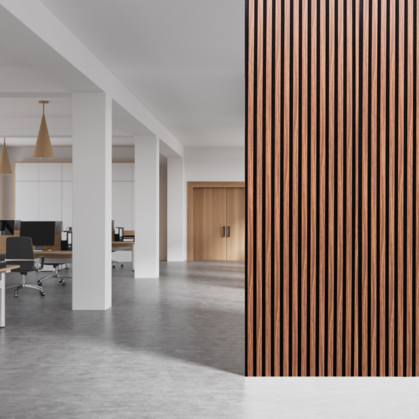 Dark Wood Panel office wall