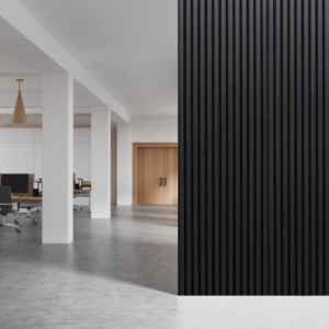 Midnight Sky Black Wall Panel in the office