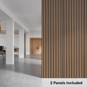 Natural Oak Wall Paneling In Office