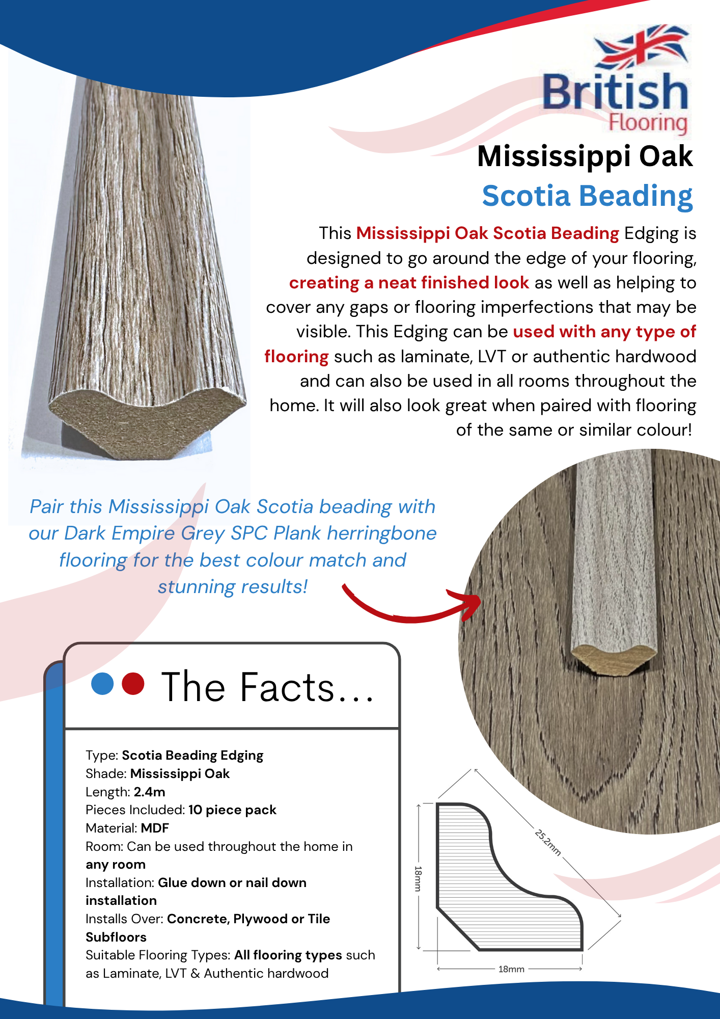 Dark Empire Grey - SPC Herringbone - Matching Scotia Dark Grey Herringbone Flooring Matching Scotia Option