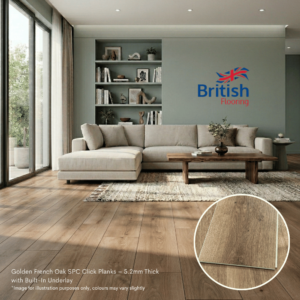 Golden Oak SPC flooring living room image