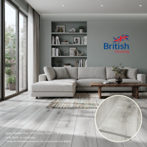 Light Grey Pewter Oak SPC flooring living room image
