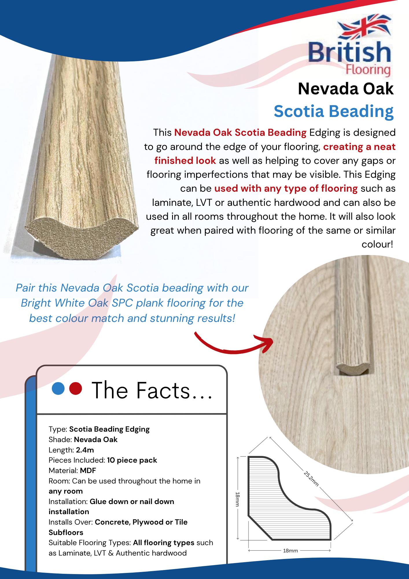 SPC Flooring in Bright White Oak With Matching Scotia Beading Information Sheet SPC Flooring in Bright White Oak With Matching Scotia Beading Spec Sheet