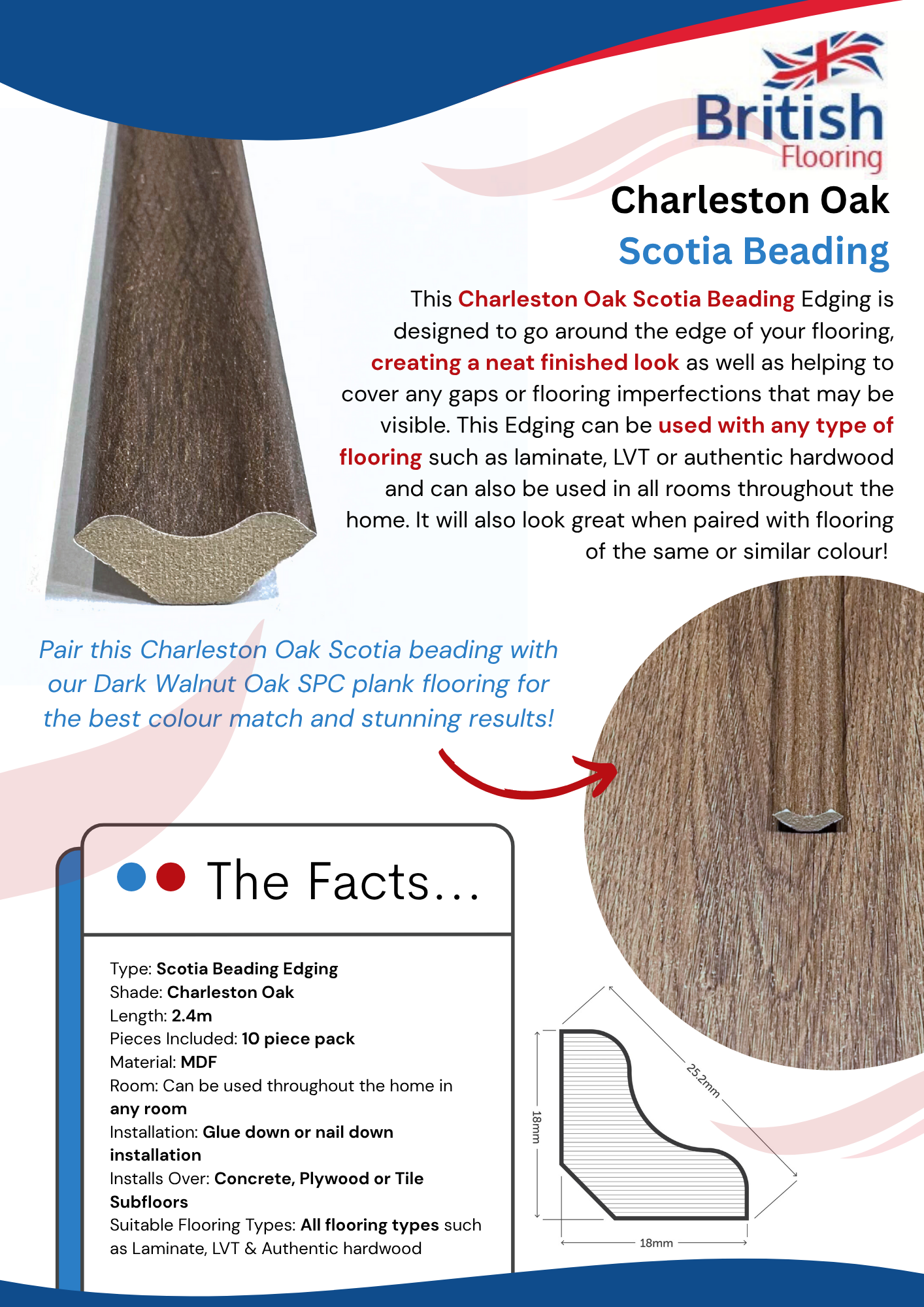 SPC Flooring in Dark Walnut Oak With Matching Scotia Beading Information Sheet SPC Flooring in Dark Walnut Oak With Matching Scotia Beading Spec Sheet