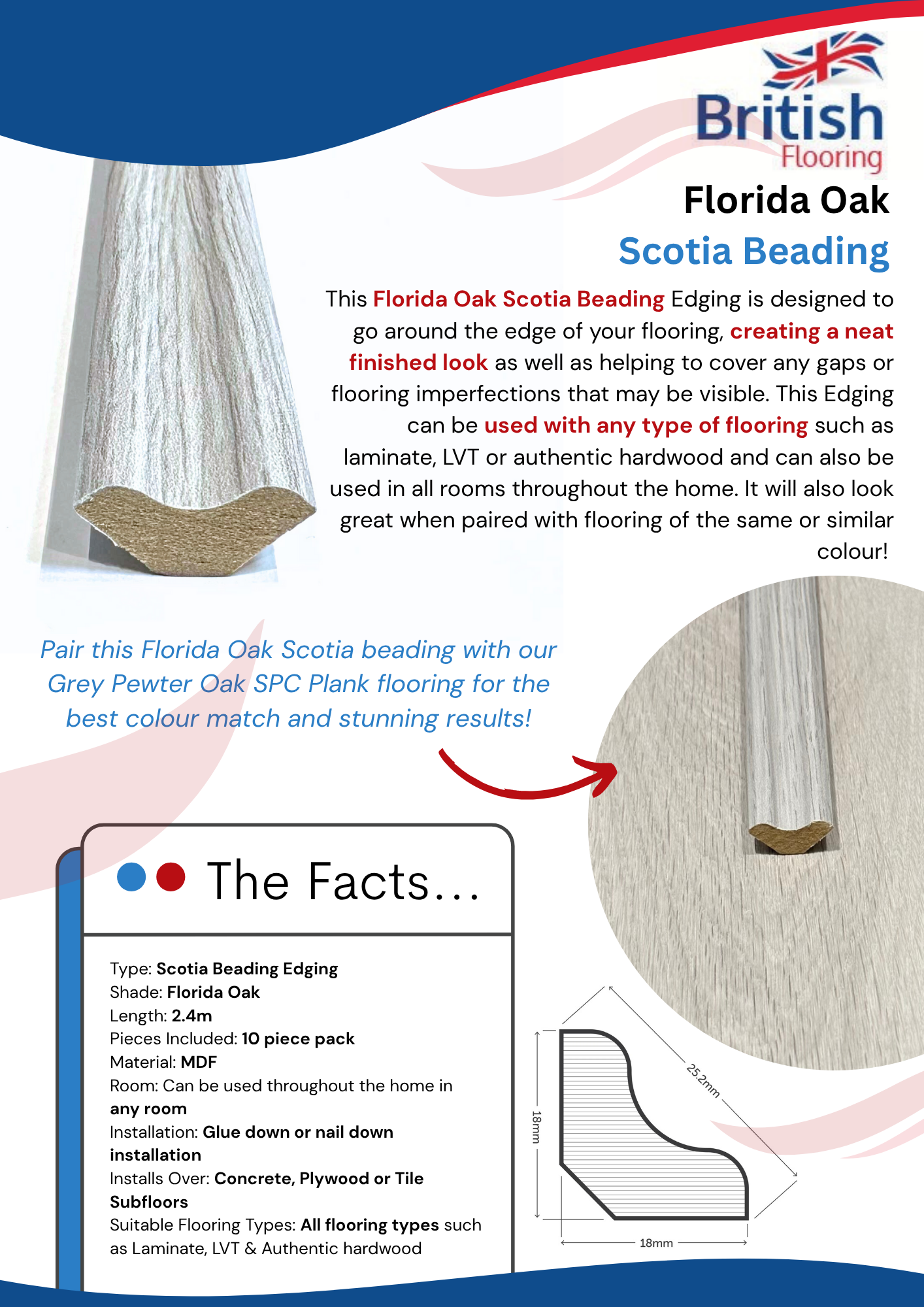 SPC Flooring in Grey Pewter Oak With Matching Scotia Beading Information Sheet SPC Flooring in Grey Pewter Oak With Matching Scotia Beading Spec Sheet