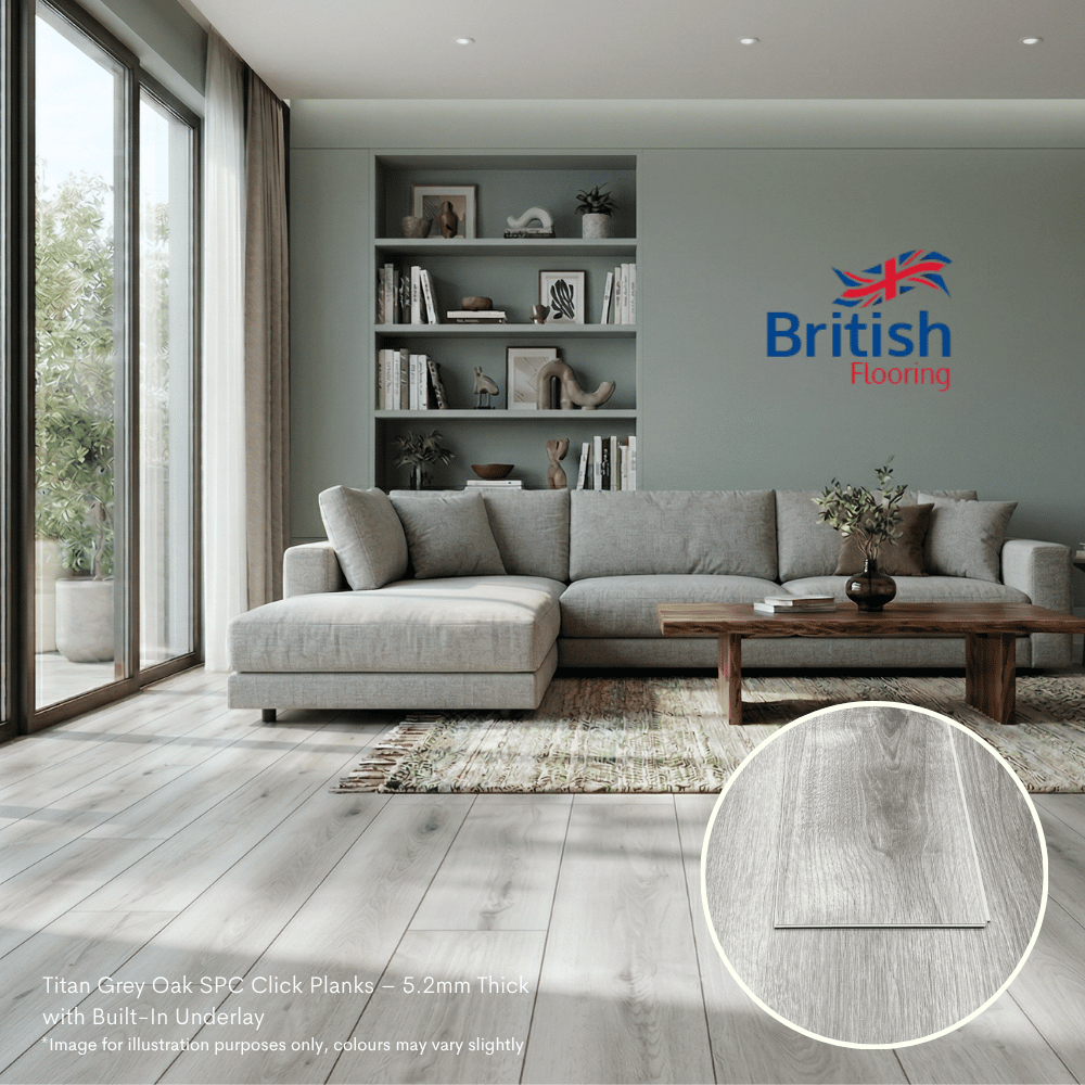 Titan Grey Oak SPC flooring Titan Grey Oak SPC flooring living room image