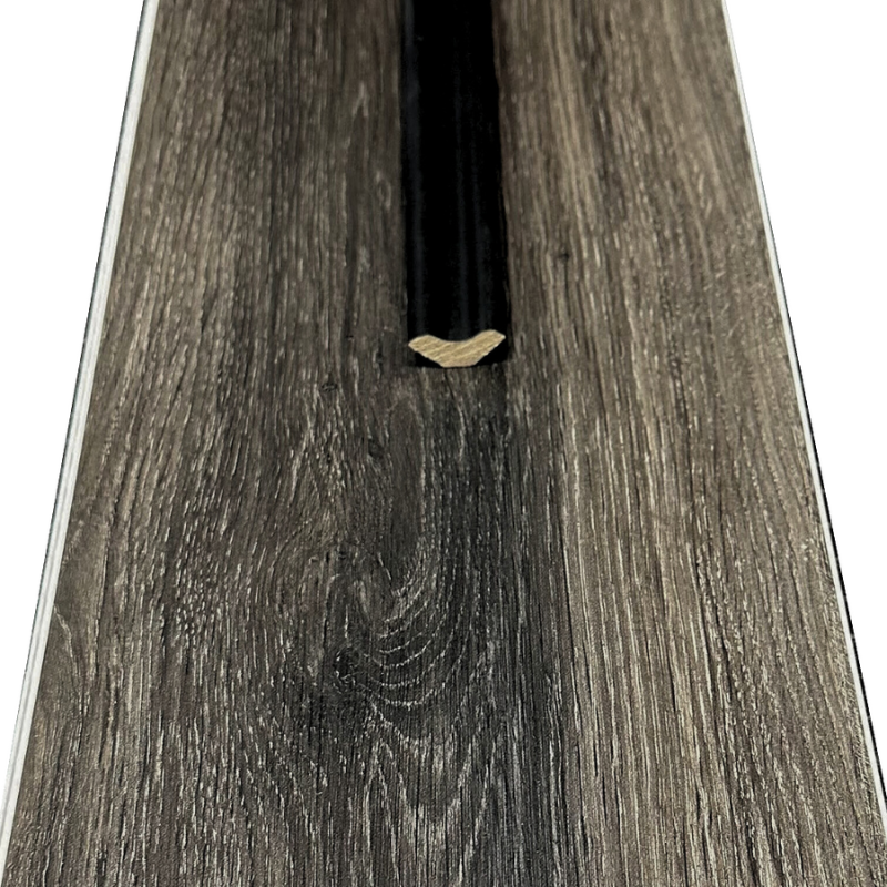 Deep Graphite Black Oak SPC Click Plank Flooring Deep Graphite Oak SPC Click Plank Flooring with Midnight Sky Black Scotia Beading
