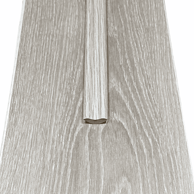 SPC Flooring in Smoke Grey Oak With Matching Scotia Edging Close Up Image SPC Flooring in Smoke Grey Oak With Matching Scotia Edging