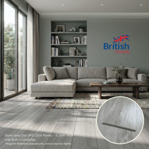 stone grey oak SPC flooring living room image