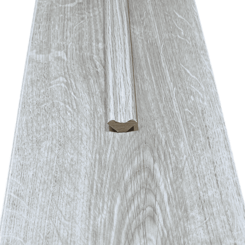 SPC Flooring in Stoney Grey Oak With Matching Scotia Edging Close Up Image SPC Flooring in Stoney Grey Oak With Matching Scotia Edging