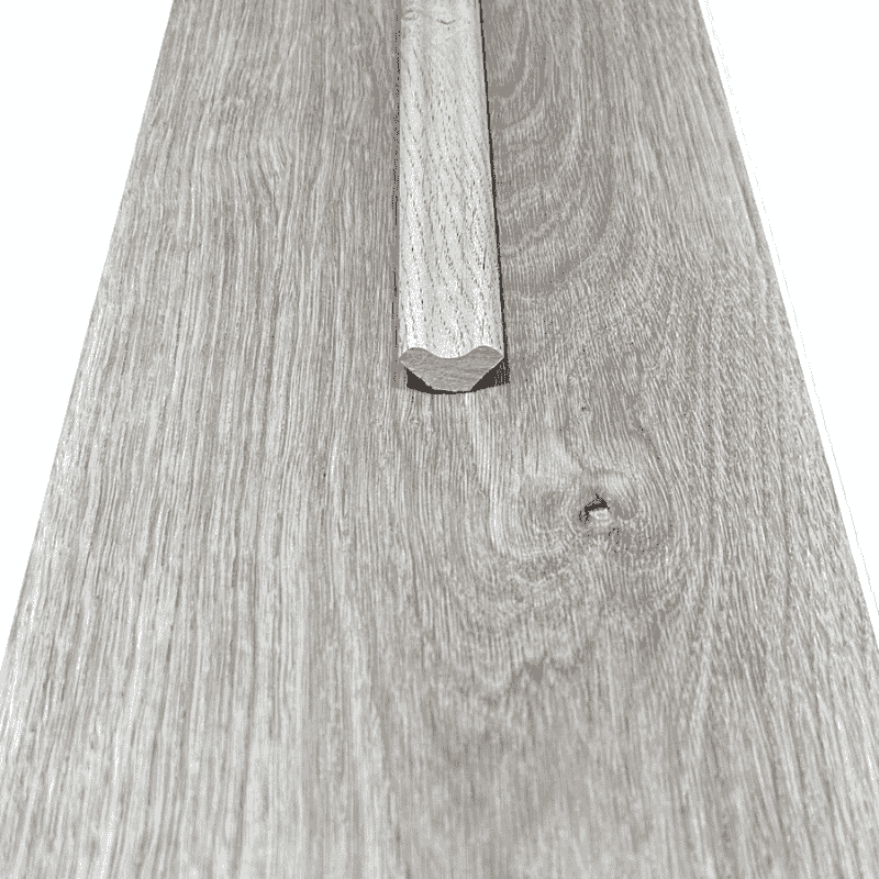 SPC Flooring in Titan Grey Oak With Matching Scotia Edging Close Up Image SPC Flooring in Titan Grey Oak With Matching Scotia Edging