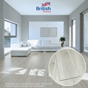 trendy grey oak 8mm laminate flooring living room image